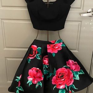 Two piece off the shoulder dress